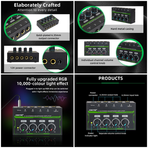 เครื่องรับสัญญาณเสียงและแอมพลิฟายเออร์ระดับมืออาชีพสำหรับการบันทึกการปรับจูนจอมอนิเตอร์สเตอริโอ4ช่องสัญญาณเครื่องขยายเสียงหูฟังไฮไฟ HA400 - Product Image 6