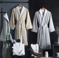 Peignoir de bain en gabardine double couche de qualité supérieure pour hôtel 5 étoiles, broderie personnalisée du logo, col châle