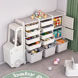 Шкаф для хранения в форме автомобиля для детей, полка для хранения игрушек, пластиковая книжная полка