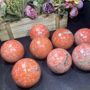 All'ingrosso prezzi naturali di cristallo sfera di guarigione arancione <span class=keywords><strong>pietra</strong></span> <span class=keywords><strong>del</strong></span> <span class=keywords><strong>sole</strong></span> con mica sfera per la vendita - Product Image 6