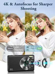 Dijital kamera 4K Vlog Video kamera YouTube Vlogging 48MP <span class=keywords><strong>2</strong></span>.8 inç ekran 16X dijital Zoom dijital kamera kaydedici - Product Image 6