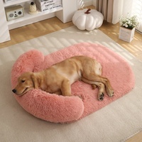 Nouveau matelas pour animaux de compagnie en peluche à motif uni, respirant, chaud pour l'hiver, grand lit de luxe pour chien et chat