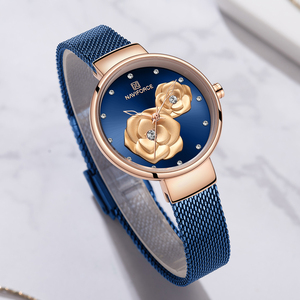 NAVIFORCE 5013 Set di Orologi Originali da <span class=keywords><strong>Donna</strong></span>, <span class=keywords><strong>Orologio</strong></span> con Bracciali, Quadrante <span class=keywords><strong>Piccolo</strong></span> con Fiori e Diamanti, <span class=keywords><strong>Orologio</strong></span> da Polso al Quarzo di Lusso - Product Image 1