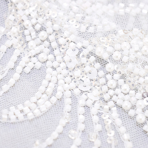 Vendita calda di lusso con perline ricamate in pizzo da sposa in tessuto di maglia abiti da sposa accessori costumi da bagno gonne a maglia in ordito tecnica - Product Image 2