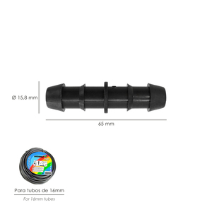 Connettore Semplice per Tubi di Irrigazione a Goccia O/16 mm. Confezione da 100 Pezzi - Product Image 2
