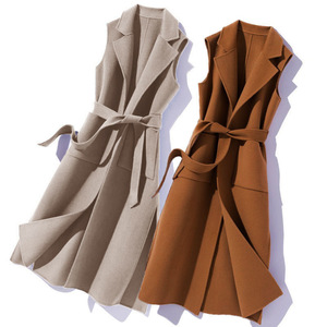 <span class=keywords><strong>Gilet</strong></span> sans manches à col polo <span class=keywords><strong>mi</strong></span>-<span class=keywords><strong>long</strong></span>, style très fin, pour <span class=keywords><strong>femme</strong></span>, taille cintrée, décontracté, grande taille, tendance - Product Image 2