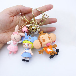 Mềm PVC Tùy chỉnh Keychain cá nhân 3D Dễ Thương Thỏ khỉ animar phim hoạt hình Búp Bê Móc chìa khóa con số bán buôn cao su PVC móc khóa - Product Image 1