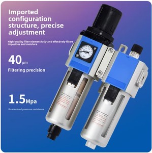 Unidad de Tratamiento de Aire Serie <span class=keywords><strong>GFC</strong></span>, Filtro Regulador GFC200/GFC300/GFC400, Lubricador, Separador de Agua y Aceite para Sistemas Neumáticos - Product Image 2