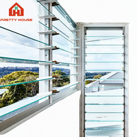 Volets en verre Prettyhouse Residence, volets en aluminium pivotants, étanches, résistants au vent, volets en verre à persiennes