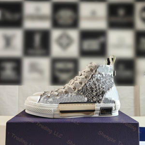 Chaussures décontractées de luxe B23 en cuir véritable de haute qualité avec motif imprimé, espadrilles de marche et de skateboard pour l'été - Product Image 1