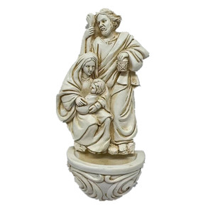 WeiVista Résine Ivoire Sainte Famille <span class=keywords><strong>Saint</strong></span> Joseph Marie et l'Enfant Jésus-Christ Fontaine d'eau Collection religieuse - Product Image 4
