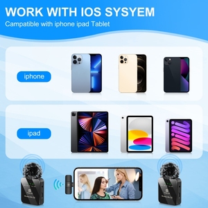 Nổ mô hình kép Micro PULUZ không dây Mini Lavalier Microphone cho iPhone / iPad với <span class=keywords><strong>Receiver</strong></span> sống thiết bị - Product Image 5