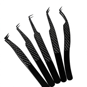 MORGANS INDUSTRIES – Kit de pinces à cils de précision en acier inoxydable, avec poignée Black Diamond et pointe lisse de 10 mm, durable pour l'extension de cils - Product Image 1