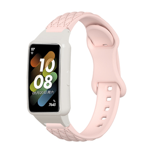 Bracelet + Étui pour Huawei <span class=keywords><strong>Band</strong></span> 6 <span class=keywords><strong>Pro</strong></span> NFC <span class=keywords><strong>7</strong></span> <span class=keywords><strong>Honor</strong></span> <span class=keywords><strong>Band</strong></span> 6 <span class=keywords><strong>7</strong></span>, Bracelet en Cuir Texturé, Bracelet en Silicone Respirant, Bracelet Intelligent Sportif - Product Image 3