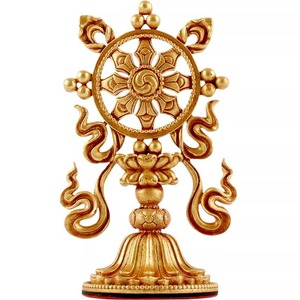 Strumento Musicale Tantrico con Otto Ornamenti Auspiciosi, Artigianato Nepalese, Accessori per Sala Buddista Tibetana, Articoli per Pre-rituali Buddisti - Product Image 1