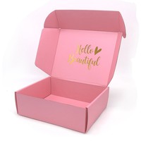 Boîtes d'expédition roses pour petites entreprises, petites boîtes en carton ondulé pour l'emballage, boîtes cadeaux, logo personnalisé