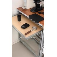 Meuble de rangement simple de style médiéval en acrylique pour café, avec profil en aluminium et panneau marin, buffet sur pied réglable