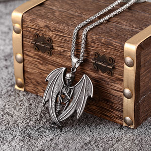 Collana con Ciondolo Teschio e Falce della Morte in Acciaio Inossidabile, Gioiello Gotico Punk alla Moda, Gioielleria Vintage da Uomo - Product Image 4