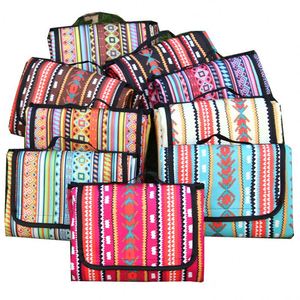 Colorful Mexican Stripes Flowers Minority Style Camping Beach Waterproof Rug Portable Outdoor Extra <b>Large</b> Picnic Blanket - Product Image 5