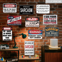 Juego de 10 Letreros Metálicos de Metal, Placas de Pared con Frases Divertidas y Sarcásticas para Decoración de Cuartos de Hombre, Garajes y Bares