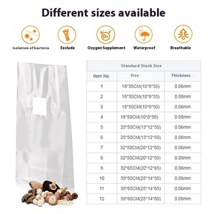 Grosir tas tumbuh persegi Polipropilena PP Breathable oksigen penuh jamur dan bata budidaya jamur dapat dimakan untuk penanaman - Product Image 2