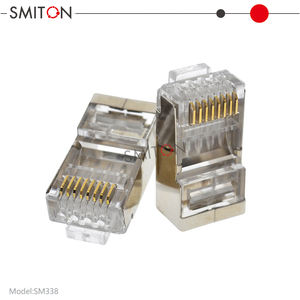 ขั้วต่อแบบมีสายป้องกัน<span class=keywords><strong>หัว</strong></span>8P8C คริสตัลขนาดรู <span class=keywords><strong>Cat6a</strong></span> FTP ขนาด1.2มม. ผ่านรู RJ45แบบป้องกัน - Product Image 3