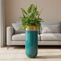Pot Bunga Stainless Steel 304 Tahan Lama Dekorasi Dalam Ruangan Pot Tanaman Dekorasi Rumah Komersial Pot & Wadah Tanaman