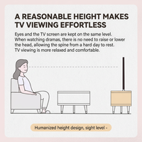 Meuble TV moderne minimaliste de luxe léger en bois massif avec rangement dissimulé et étagère ouverte, durable et écologique pour salon, compatible avec les téléviseurs jusqu'à 65 pouces