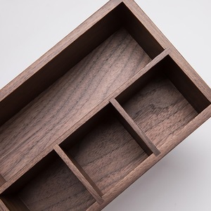 Black Walnut Desk Organizer Storage <b>Box</b> 19.5x13.5x8.5cm Four Compartment For Office Home Stationery Jewelry <b>Makeup</b> - Product Image 4