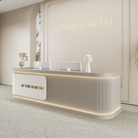 Bureau de réception pliable laqué en bois simple et moderne pour salon de beauté hôtel comptoir avant magasin de vêtements caissier école centre commercial