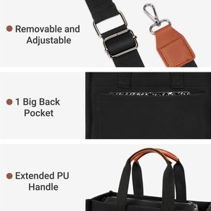 Travel College Office Crossbody Work Laptop <b>Bag</b> Women Canvas <b>Tote</b> <b>Bag</b> with Mutil Pockets - Product Image 5