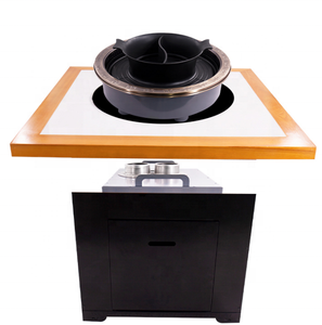<span class=keywords><strong>Table</strong></span> <span class=keywords><strong>de</strong></span> <span class=keywords><strong>restaurant</strong></span> moderne pour <span class=keywords><strong>barbecue</strong></span> coréen sans fumée, <span class=keywords><strong>avec</strong></span> hot pot <span class=keywords><strong>intégré</strong></span> et induction, pour shabu-shabu, usage extérieur - Product Image 3