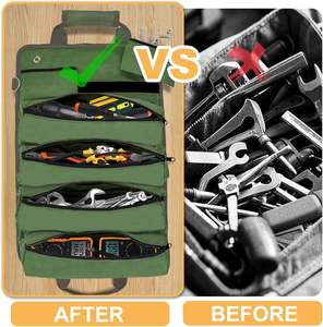 2025重型工具袋大容量卷起便携式收纳袋和2个可拆卸的男女拉链袋 - Product Image 6