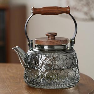 Low MOQ 1000ml Custom Logo Printing Heat Resistant High Borosilicate Glass Luxury <b>Infuser</b> Tea Pot Kettle for Tea Making - Product Image 4