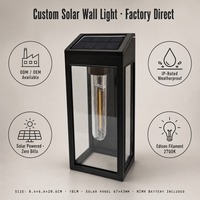 Applique Murale Solaire pour Villa, Lampe de Jardin Extérieure, LED Blanc Chaud, Étanche, Résistante à la Chaleur, Sans Câblage, pour Cour et Maison