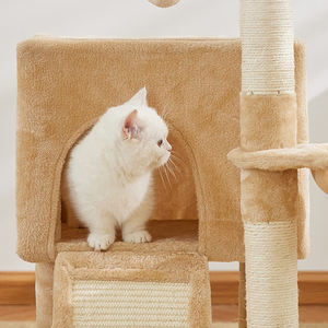 Cage pour chat en bois massif écologique avec griffoir en sisal, cadre en sisal, jouet pour litière, grattoir, arbre, doublure en peluche acrylique, pour chats <span class=keywords><strong>de</strong></span> grande taille - Product Image 3