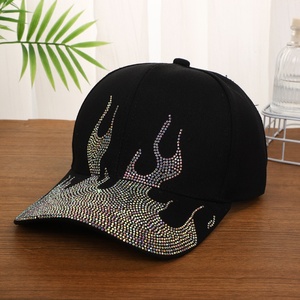 Casquette de baseball trucker personnalisée avec logo brodé, ornée de strass flamme, 6 panneaux, réglable, décontractée, pour l'extérieur, protection solaire, fabrication usine - Product Image 4