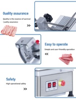 Mesin Pengiris Daging Listrik Model 30 untuk Dapur Komersial, Otomatis Penuh, Pengiris Daging Beku, Pisau Cakram 300mm, Dapat Disesuaikan