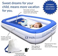 Lit de voyage gonflable en PVC pour enfants et nourrissons, matelas pneumatique pliable et portable avec barrière de sécurité pour le camping