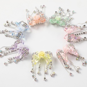 Catena di <span class=keywords><strong>perline</strong></span> acriliche con strass e fiocco a nappa lunga fai da te, per creazione di gioielli, accessori all'ingrosso per penne e borse - Product Image 4