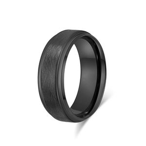 Anello di tungsteno luce di lusso neutro faccia di sabbia argento uomini donne di nozze tungsteno anelli di moda gioielli anelli - Product Image 2