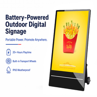 Haute luminosité 2500 nits 43 pouces écran LCD signalisation verticale debout médias écran publicitaire alimenté par batterie et mobile