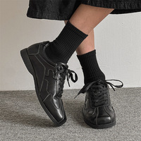 Zapatos Deportivos Clásicos Minimalistas con Cordones de Microfibra, Estilo Retro Moderno, Color Negro Neutro, para Hombre y Mujer
