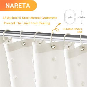 Mới nhất thiết kế tùy chỉnh không thấm nước sang trọng Polyester Rèm Tắm hoa cắt thủ công phong cách rèm tắm - Product Image 2