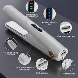 2025 <b>Cordless</b> Portable <b>Mini</b> Flat Iron Curling <b>Straightener</b> with Ceramic Coating LED Display Battery & USB Charging for RV Use - Product Image 4
