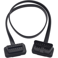 OBD 2 ذكر إلى أنثى تمديد الشريط كابل تشخيص 16 دبابيس متصلة كابل تمديد OBD2