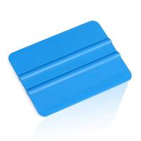 Raclette en vinyle 4 pouces pour voiture, grattoir à vinyle, applicateur de décalcomanies, outil de lissage de papier peint teinté avec bord en feutre de tissu noir-bleu