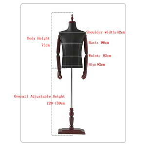 Costume magasin de vêtements Mannequin Rack noir modèle masculin demi-support de corps hommes costume présentoir avec pantalon rack et <span class=keywords><strong>porte</strong></span>-chaussures - Product Image 6