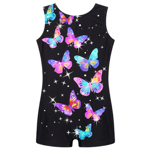 Traje de Danza con Estampado de Mariposas Negras para Mujer, Ropa para Actuaciones en Escenario, Atuendo para Bailarina Adulta, Impresión Digital, Spandex, Poliéster - Product Image 4