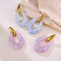 Boucles d'oreilles clous en acier inoxydable pour femme, style tendance et élégant, accessoires de mode pour les vacances d'été européennes